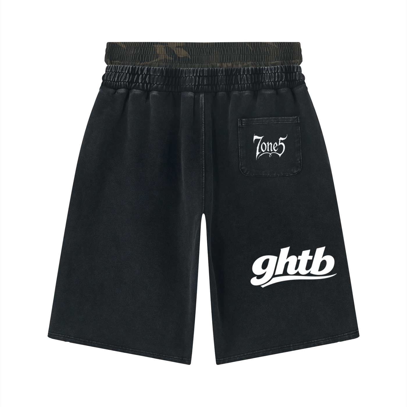Unisex Vintage Wash Distressed Wide Leg Shorts