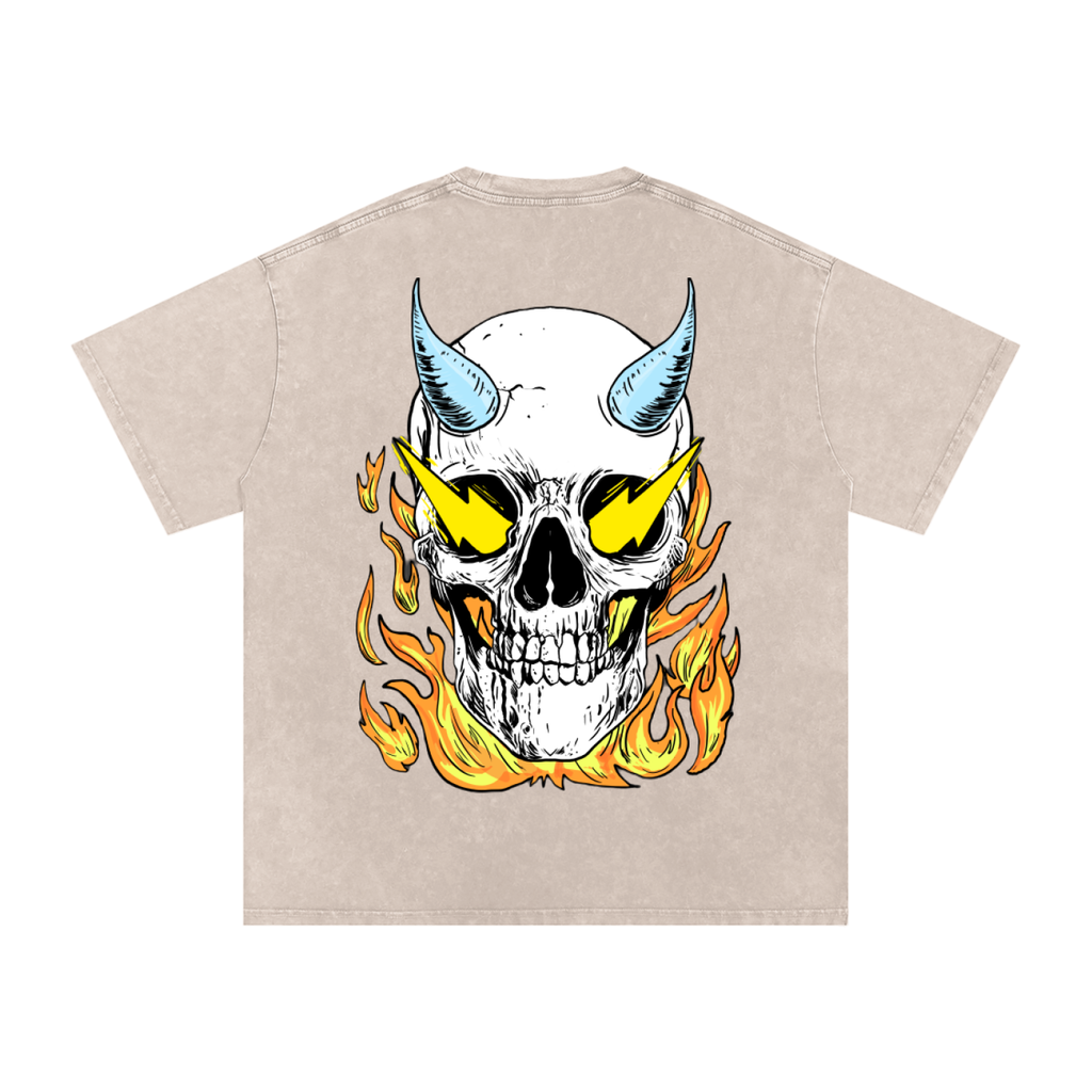 Snow Washed Oversized Cotton T-Shirt