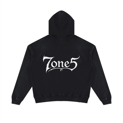 Unisex Mineral Wash Distressed Hoodie