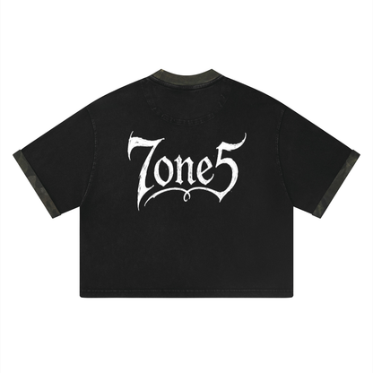 Unisex Mineral Washed Boxy Panel T-Shirt