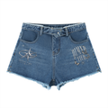 Dimnd Tier Vintage Wash High Rise Denim Shorts