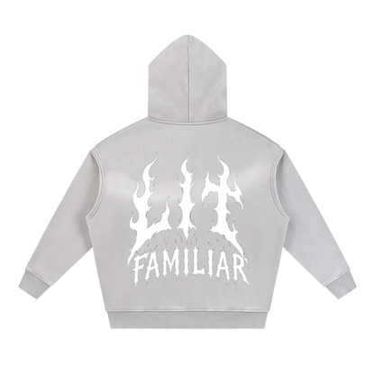 Sunfade Two-way Zipper Boxy Fleece Hoodie