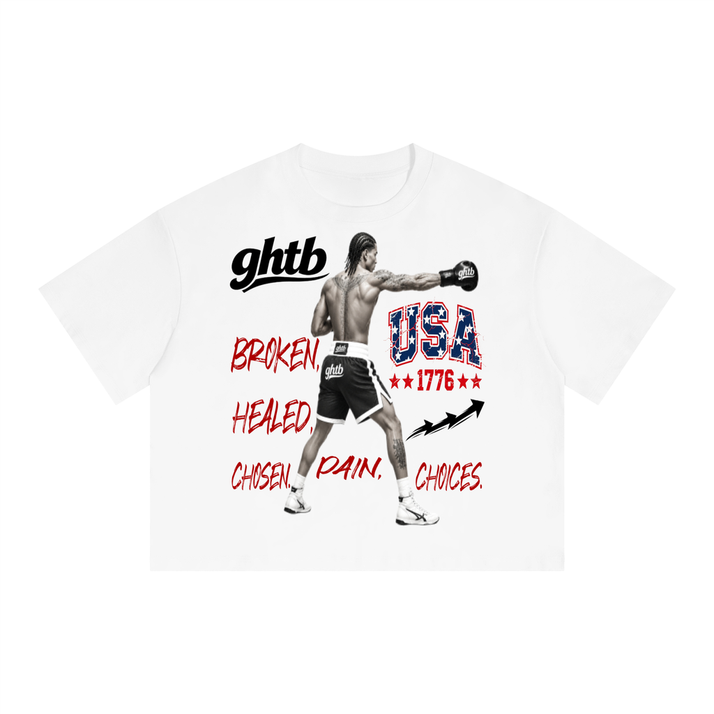 Ghtb Drop Shoulder Crop T-Shirt