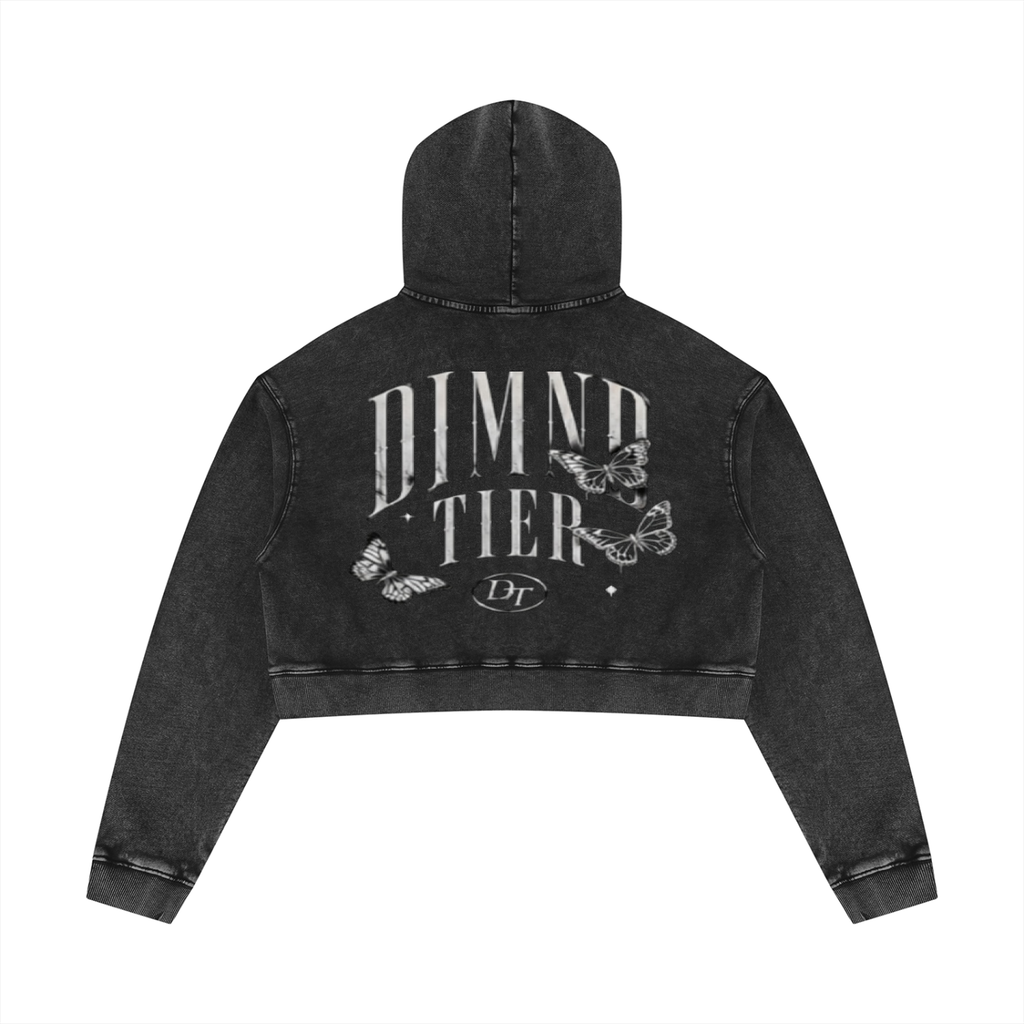 Women’s Mineral Washed Crop Hoodie
