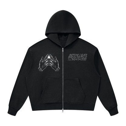 Drop Shoulder Full Zip Hoodie