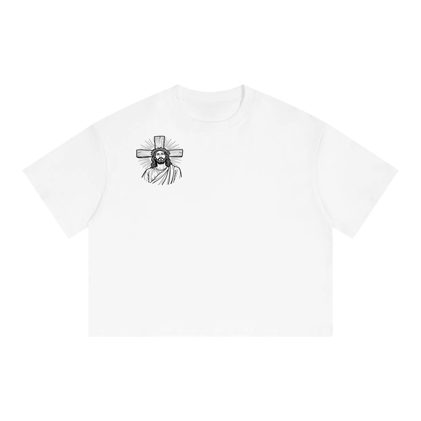 Unisex Boxy Drop Shoulder Crop T-Shirt