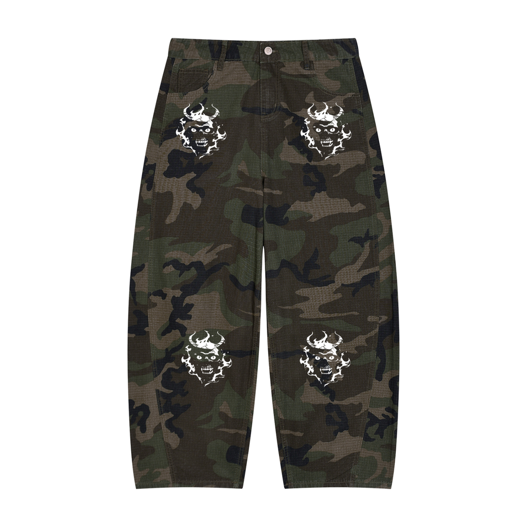 Men’s Camo Barrel Leg Cargo Pants