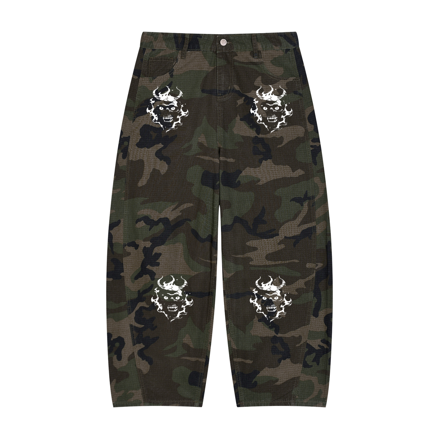 Men’s Camo Barrel Leg Cargo Pants