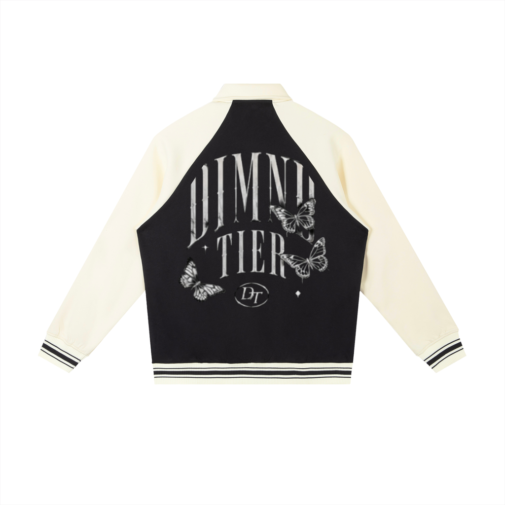 Contrast Raglan Sleeve Baseball Jacket