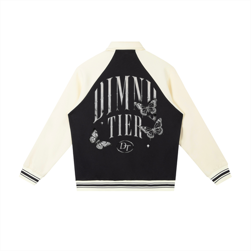 Contrast Raglan Sleeve Baseball Jacket