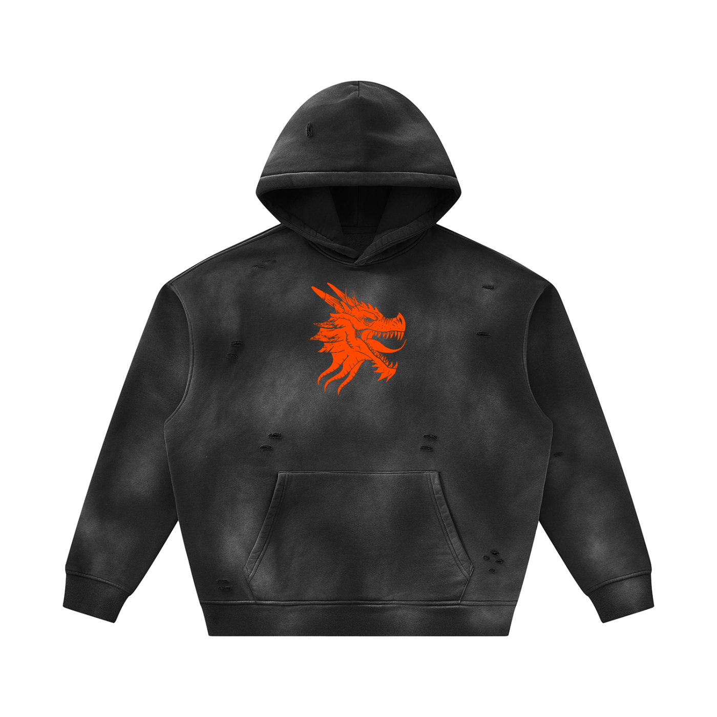 Unisex Sunfade Frayed Fleece Hoodie