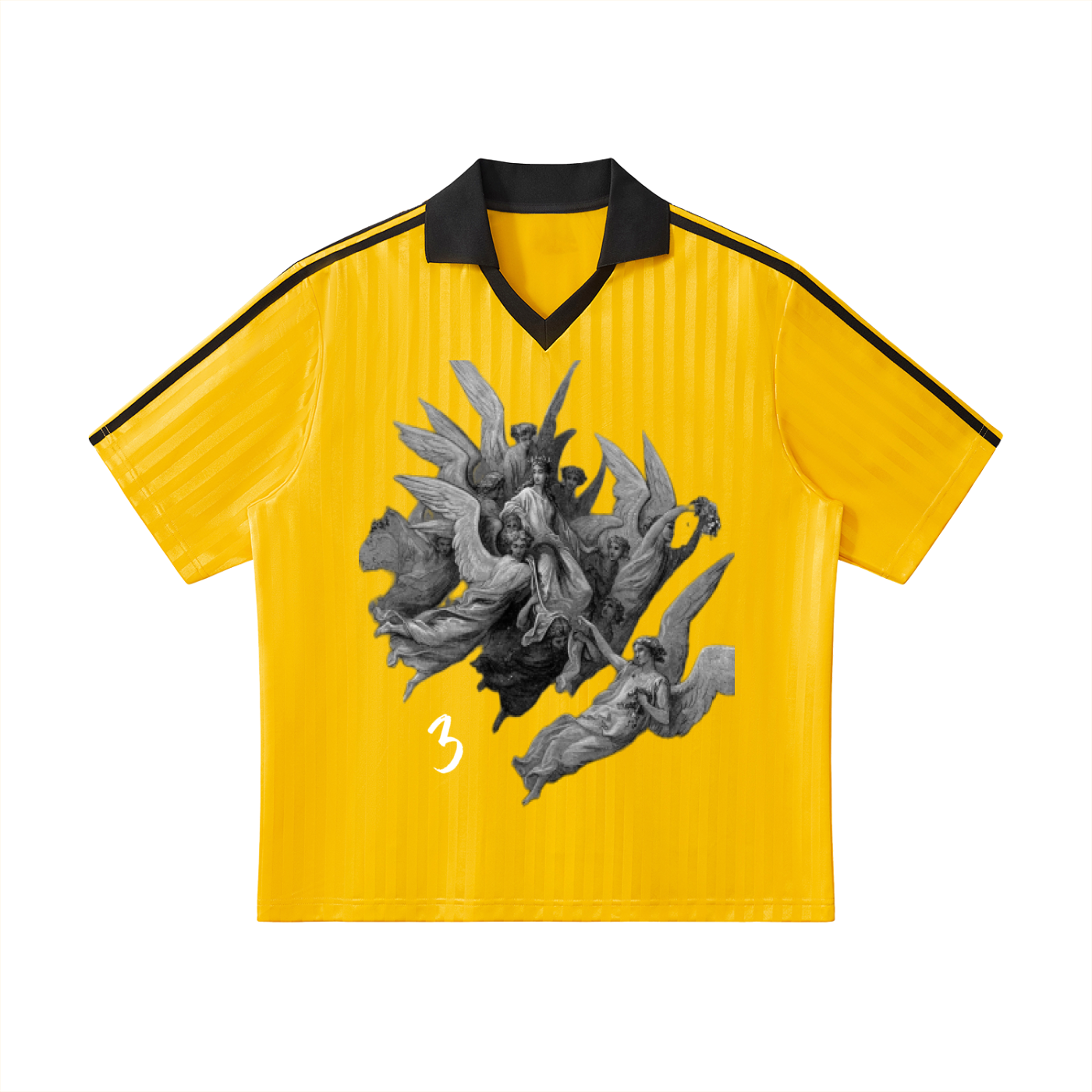 Dimnd tier Collar Striped Soccer Jersey