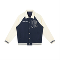 Contrast Raglan Sleeve Baseball Jacket
