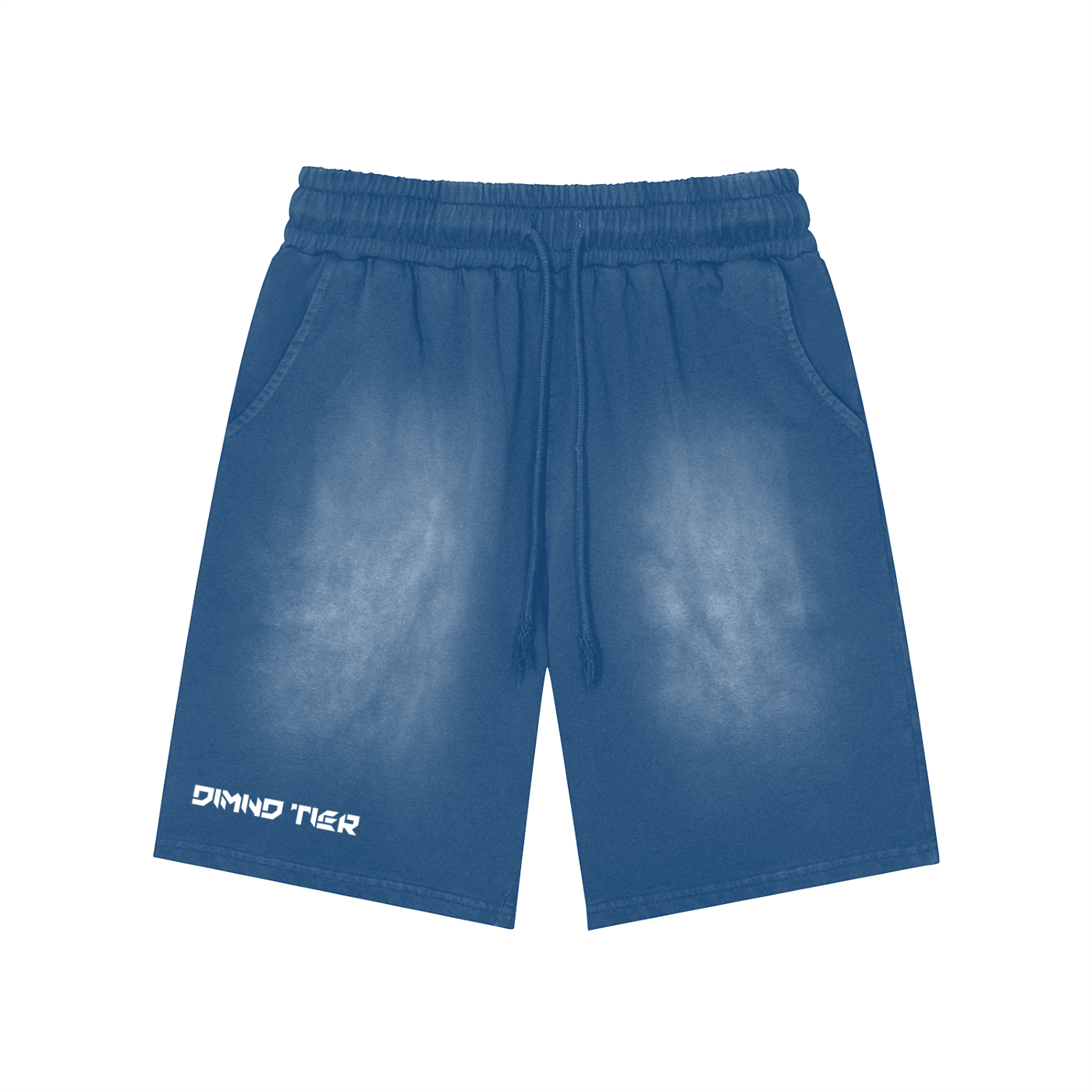 Rectangle Patch Monkey Washed Shorts