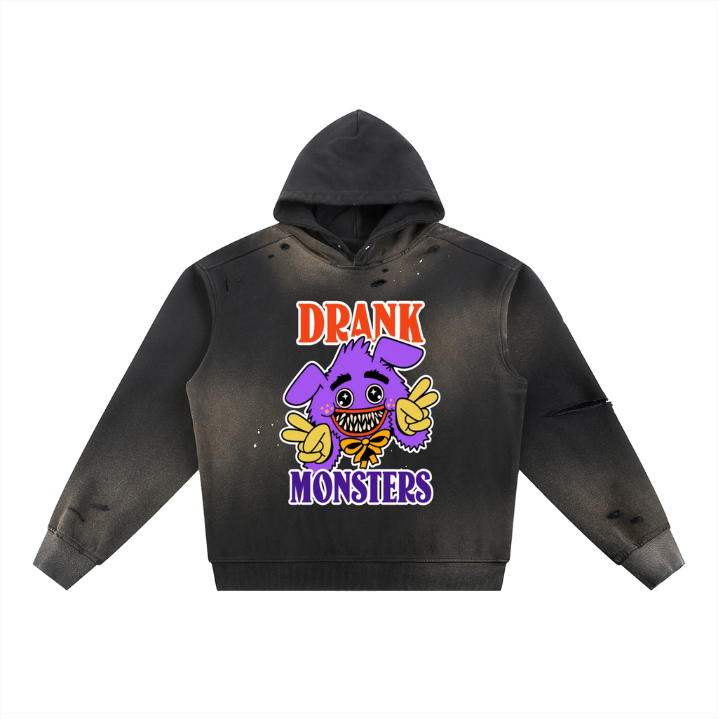 Sun Fade Frayed Fleece Hoodie