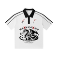 Contrast Collar Short-Sleeve Polo Shirt