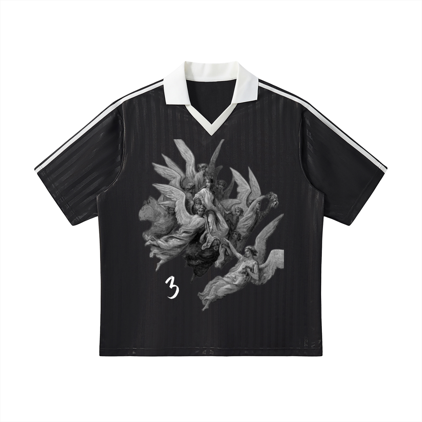 Dimnd tier Collar Striped Soccer Jersey