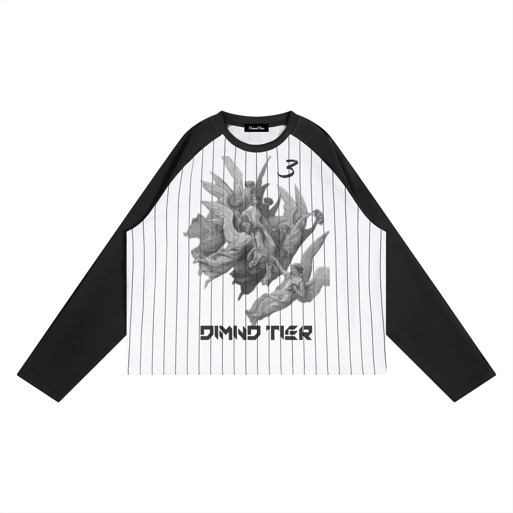 Unisex Striped Raglan Long Sleeve T-Shirt