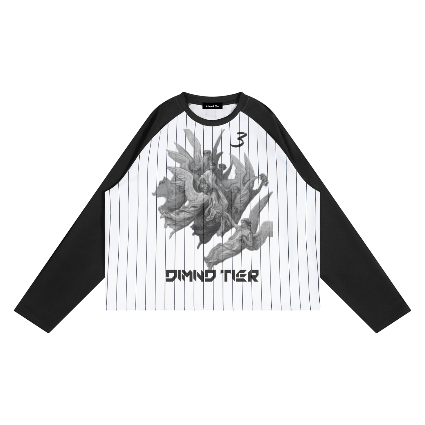 Unisex Striped Raglan Long Sleeve T-Shirt