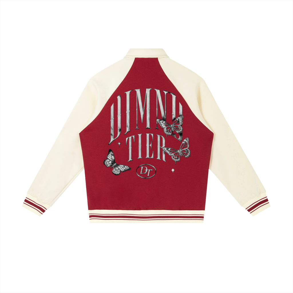 Contrast Raglan Sleeve Baseball Jacket
