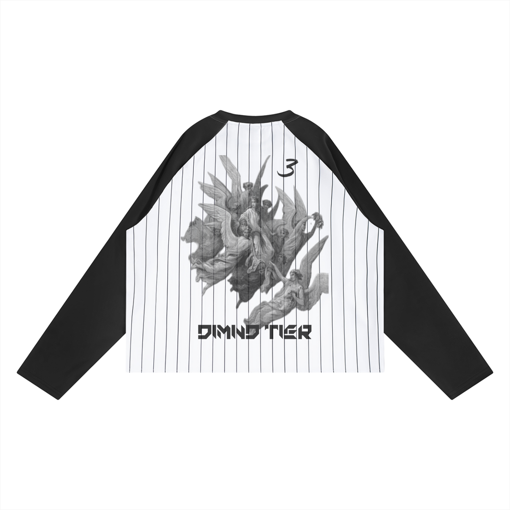 Unisex Striped Raglan Long Sleeve T-Shirt