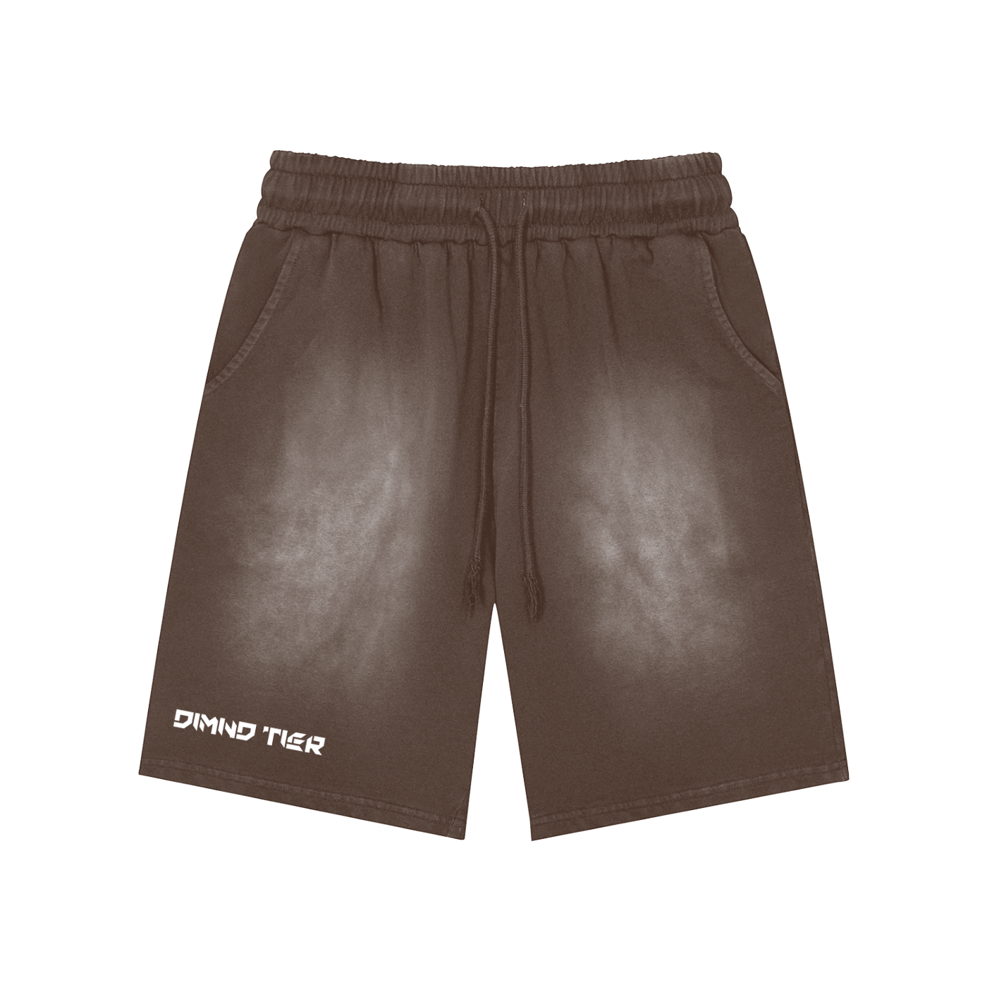 Rectangle Patch Monkey Washed Shorts
