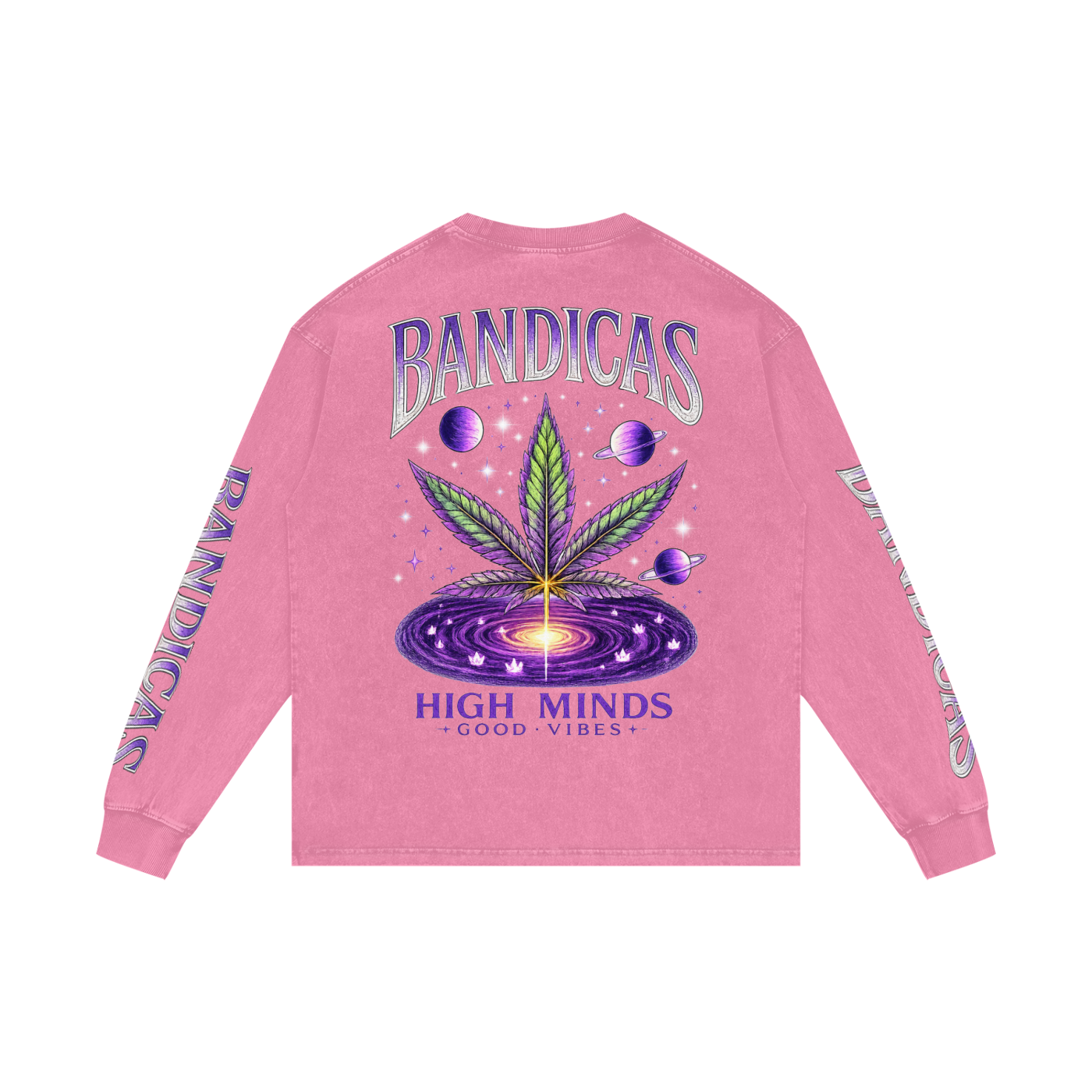 BANDICAS Acid Wash Oversize Long Sleeve T-Shirt