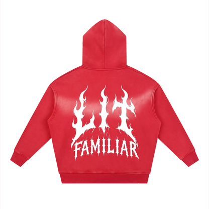 Sunfade Two-way Zipper Boxy Fleece Hoodie