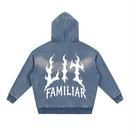 Sunfade Two-way Zipper Boxy Fleece Hoodie