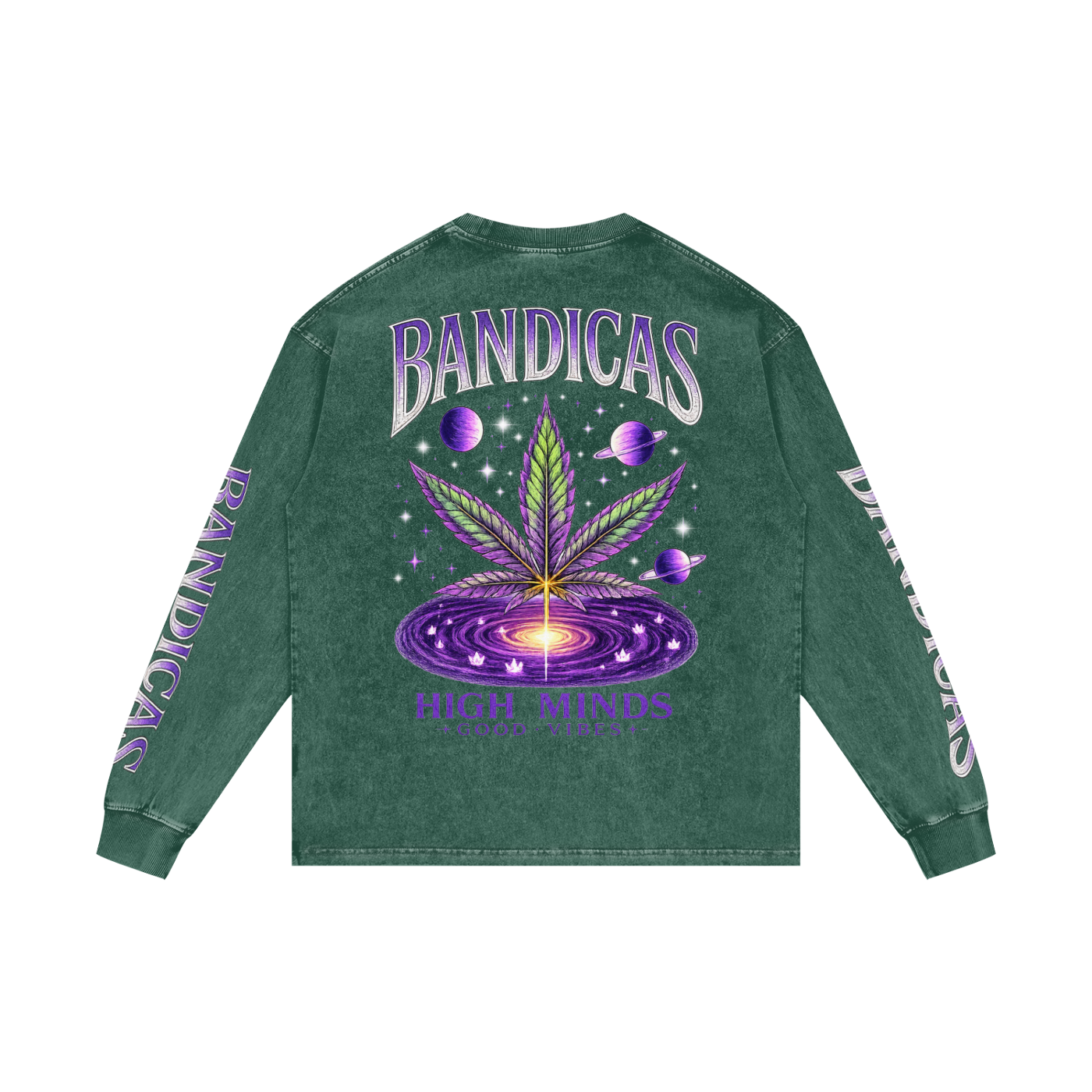 BANDICAS Acid Wash Oversize Long Sleeve T-Shirt