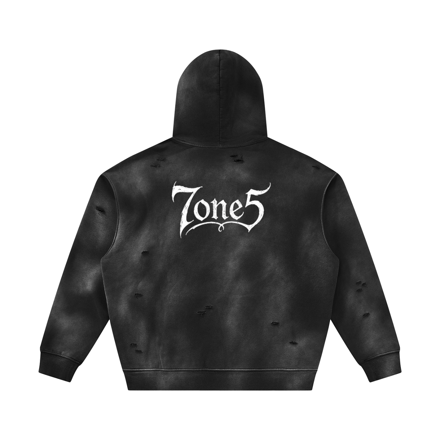 Unisex Sunfade Frayed Fleece Hoodie