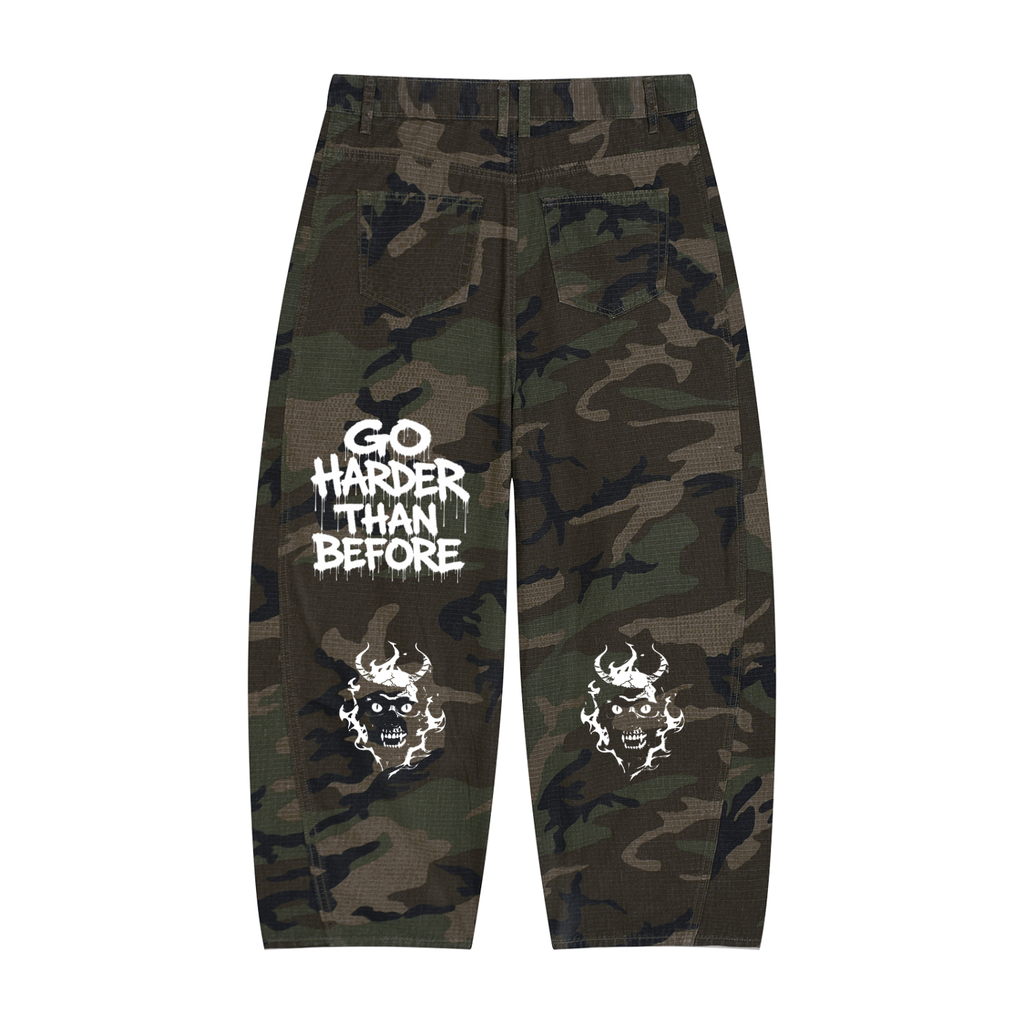 Men’s Camo Barrel Leg Cargo Pants