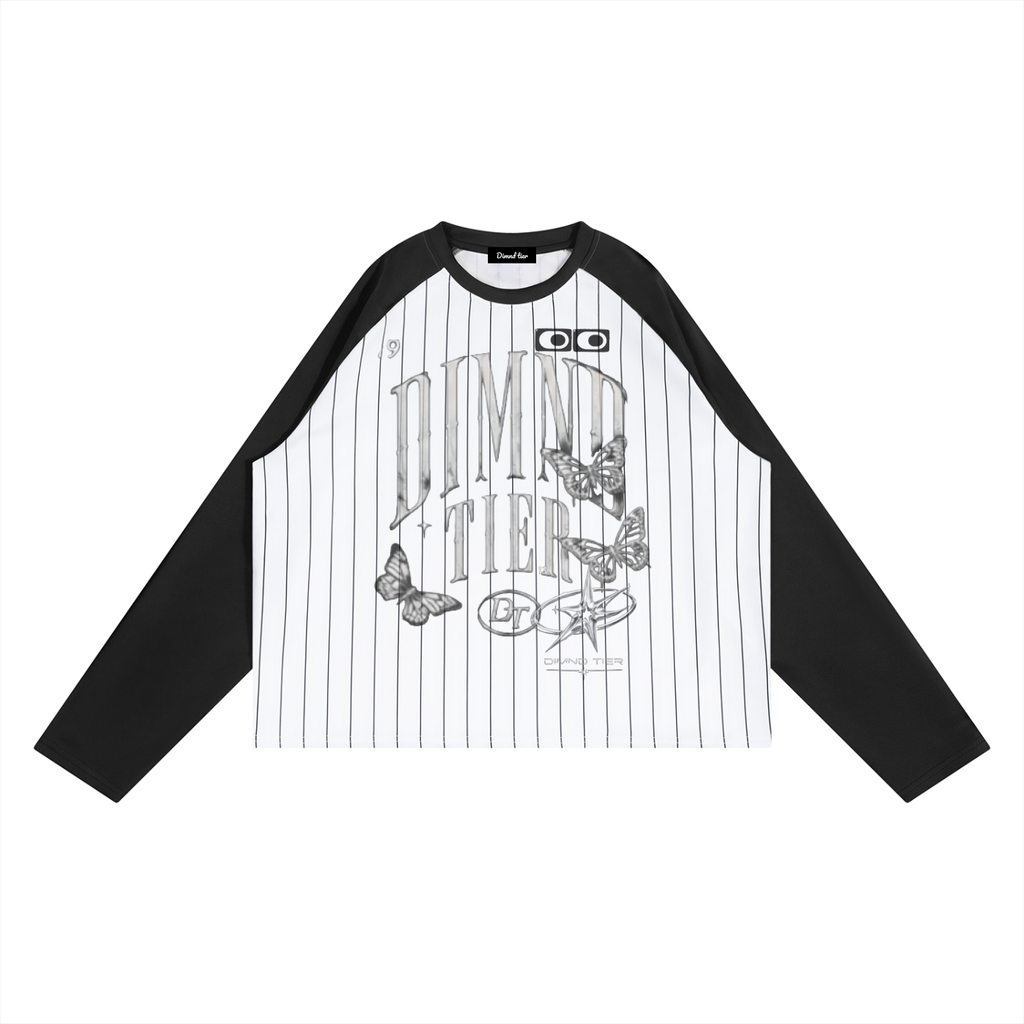 Unisex Striped Raglan Long Sleeve T-Shirt