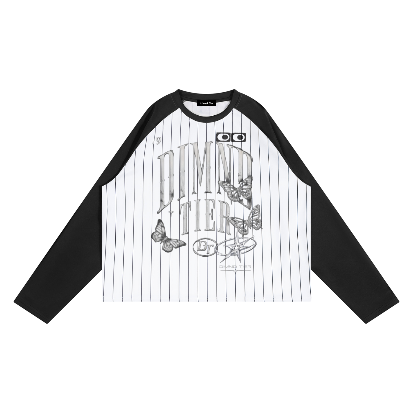 Unisex Striped Raglan Long Sleeve T-Shirt