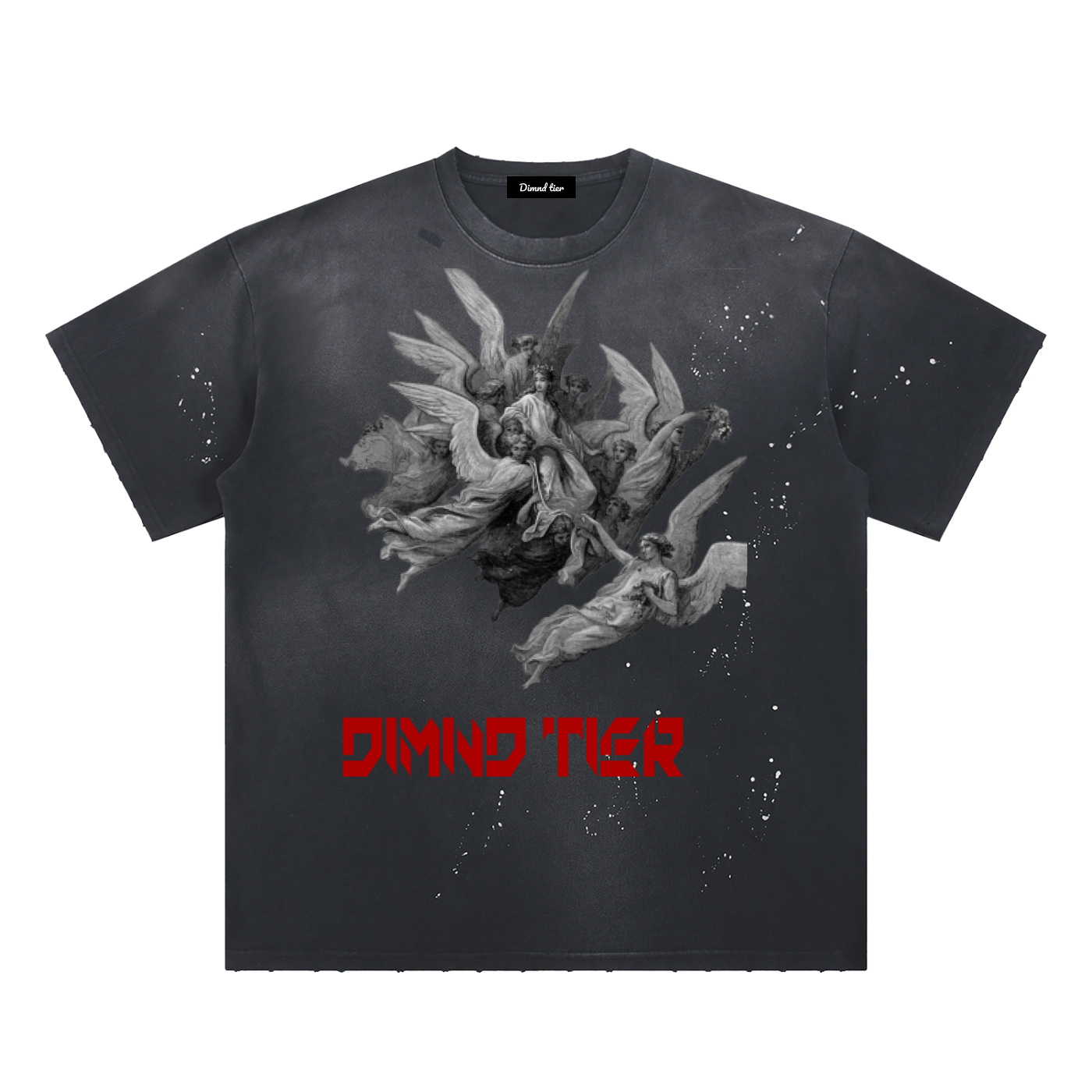 Hand-Frayed Sunfade Paint Splatter T-Shirt