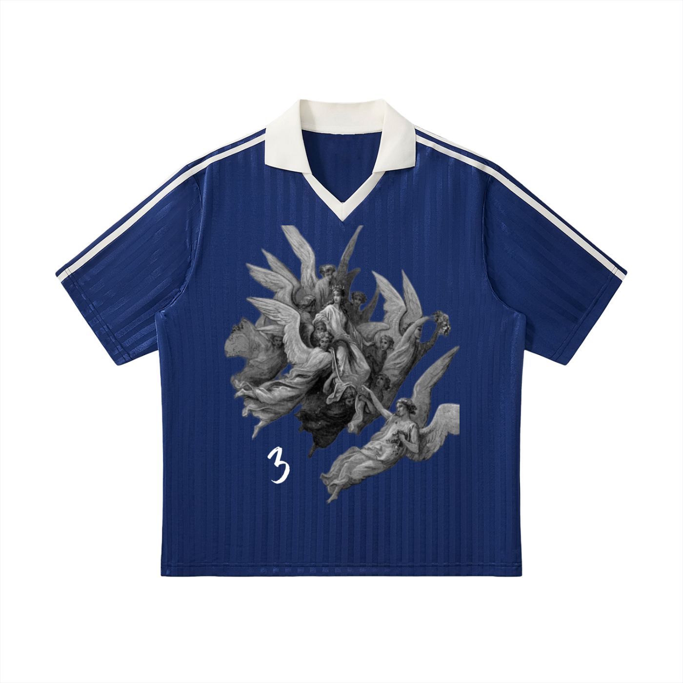 Dimnd tier Collar Striped Soccer Jersey