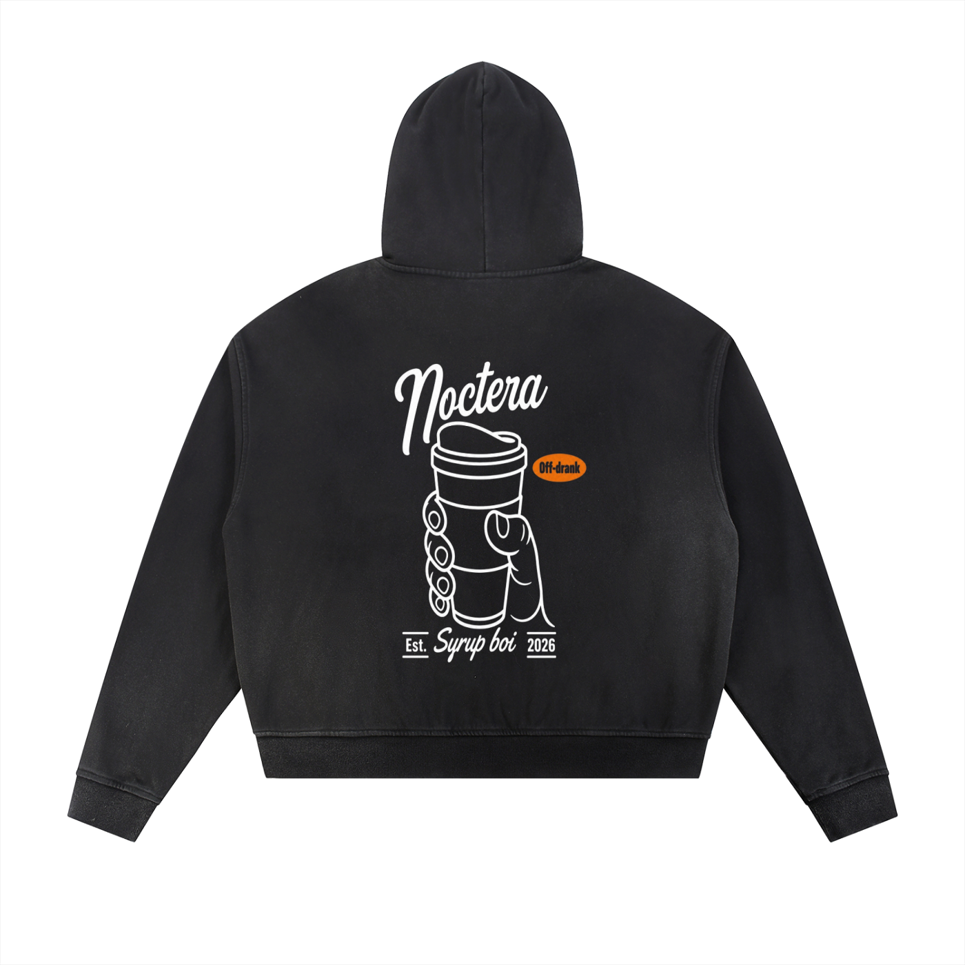 Sun Fade Frayed Raw Edge Fleece Zip Hoodie