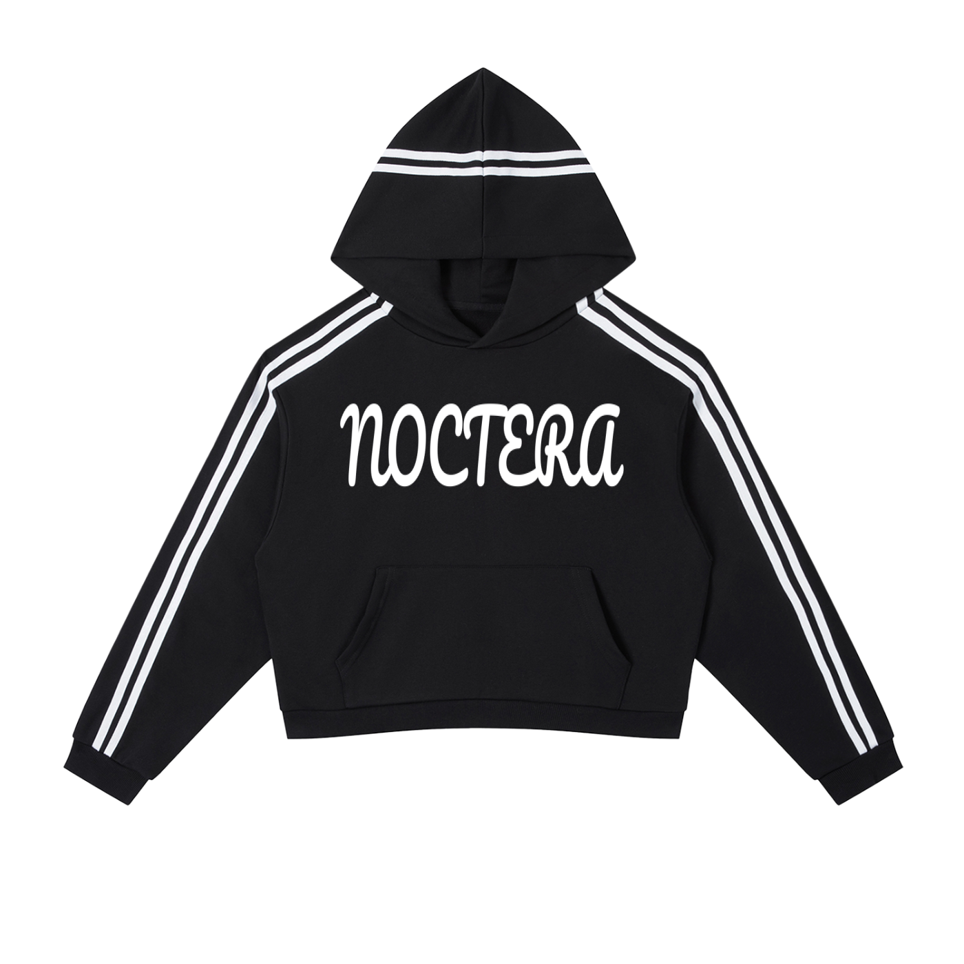 Contrast Side Stripe Cropped Hoodie