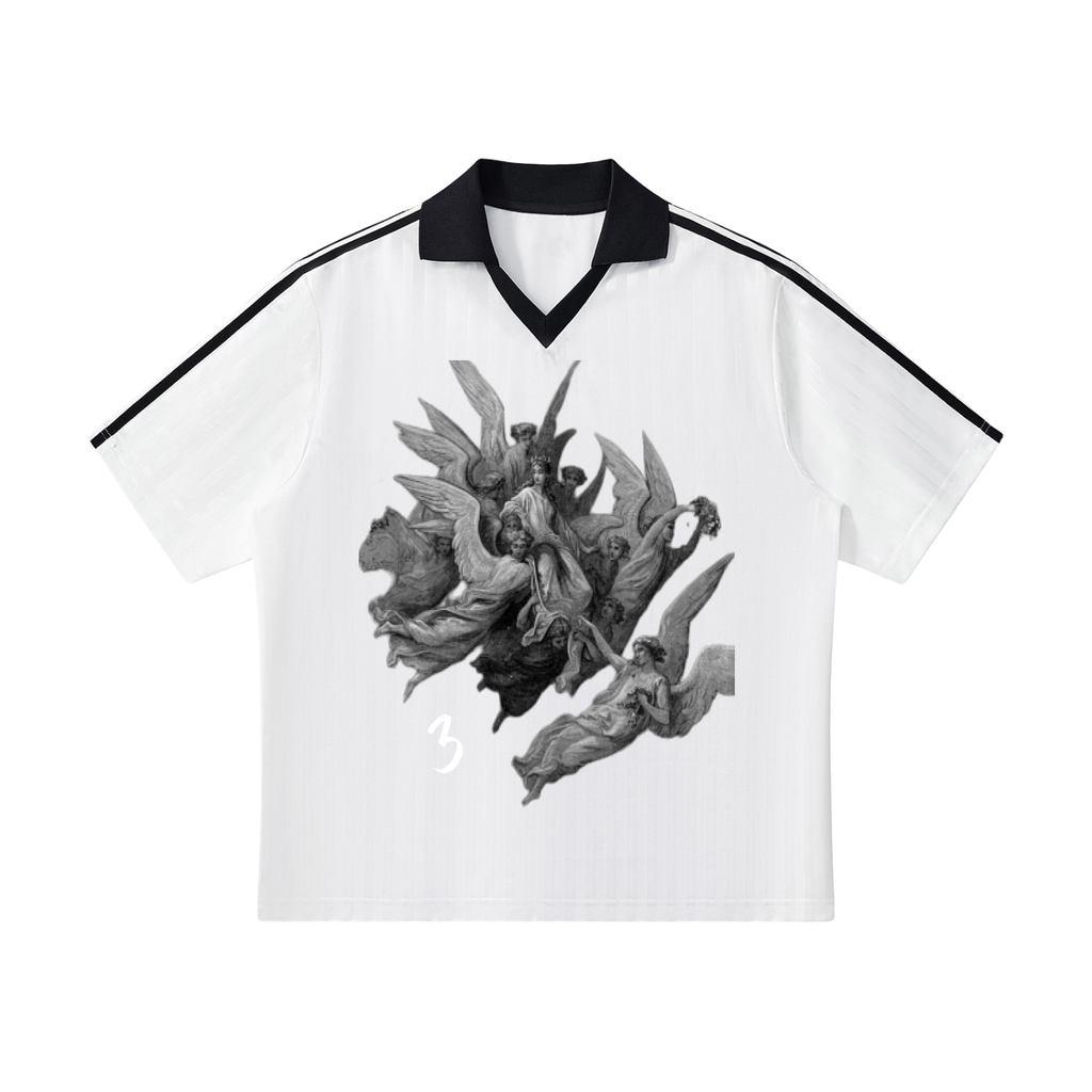 Dimnd tier Collar Striped Soccer Jersey