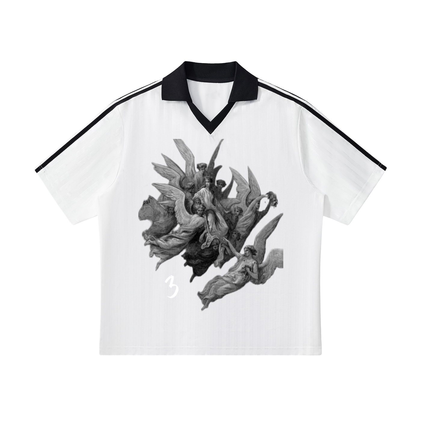 Dimnd tier Collar Striped Soccer Jersey