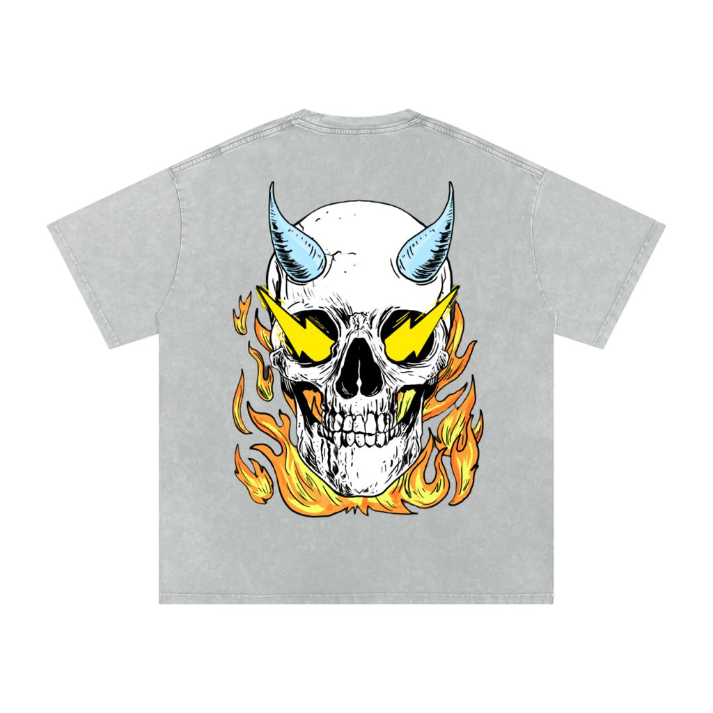 Snow Washed Oversized Cotton T-Shirt