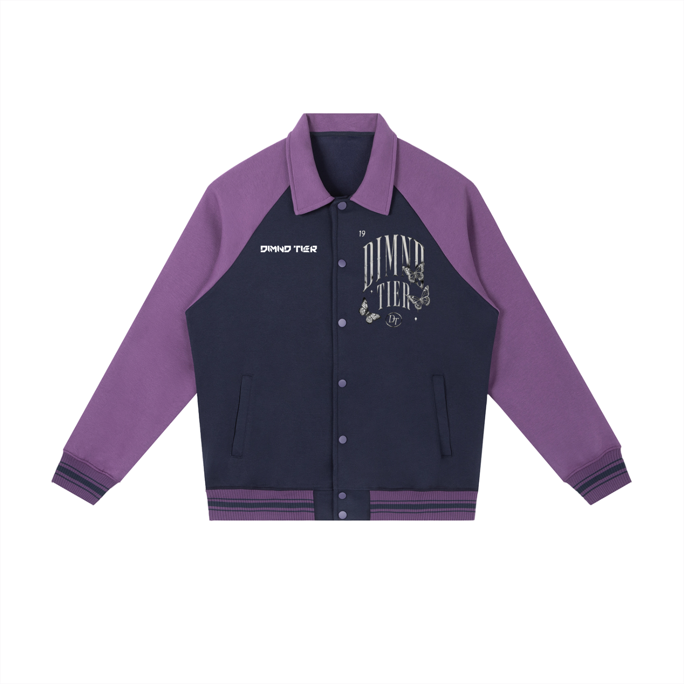 Contrast Raglan Sleeve Baseball Jacket