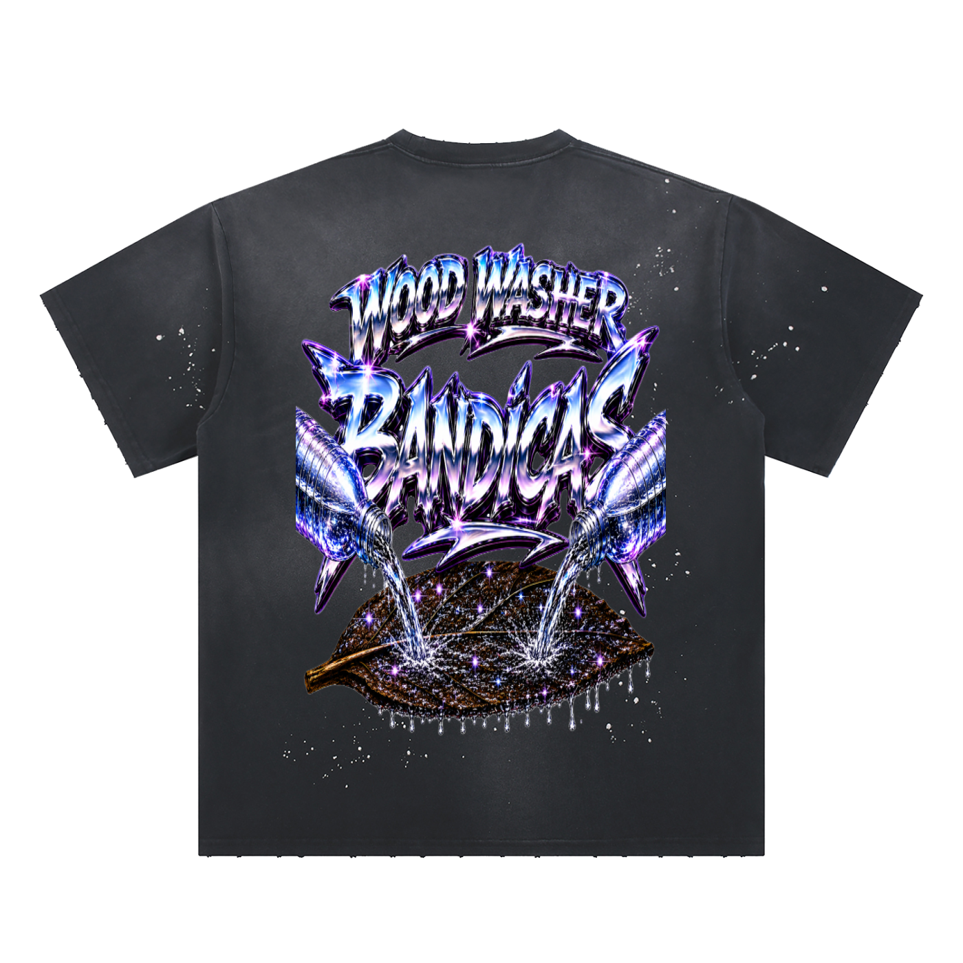 Hand-Frayed Sunfade Paint Splatter T-Shirt