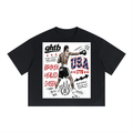 Unisex Boxy Drop Shoulder Crop T-Shirt
