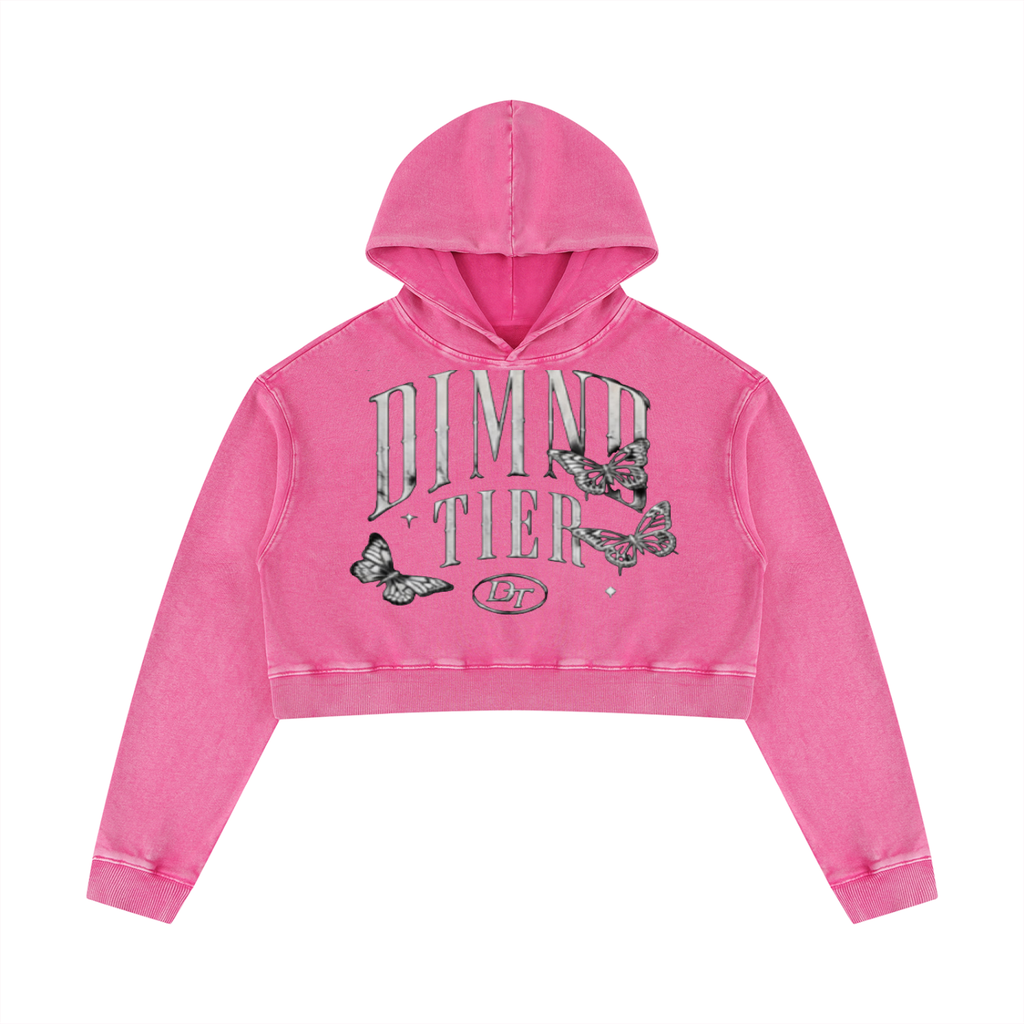Women’s Mineral Washed Crop Hoodie