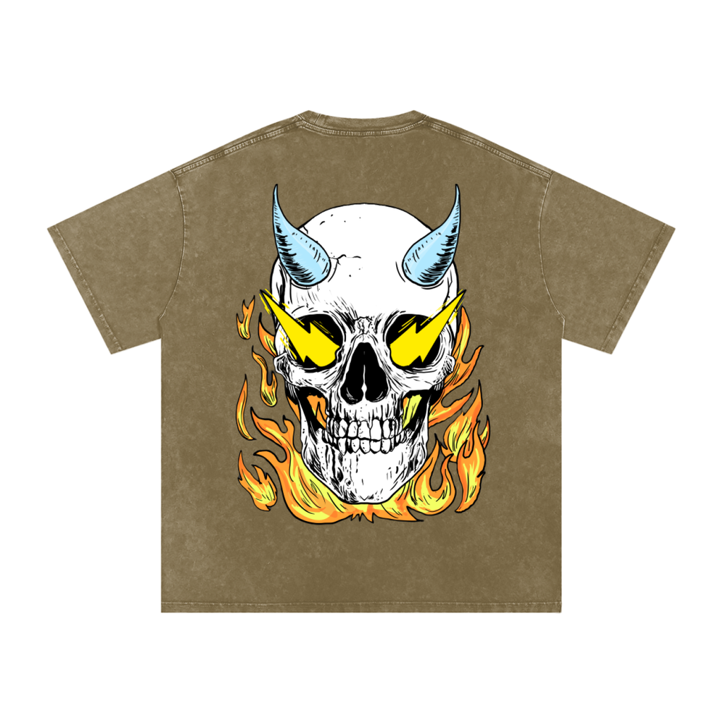Snow Washed Oversized Cotton T-Shirt