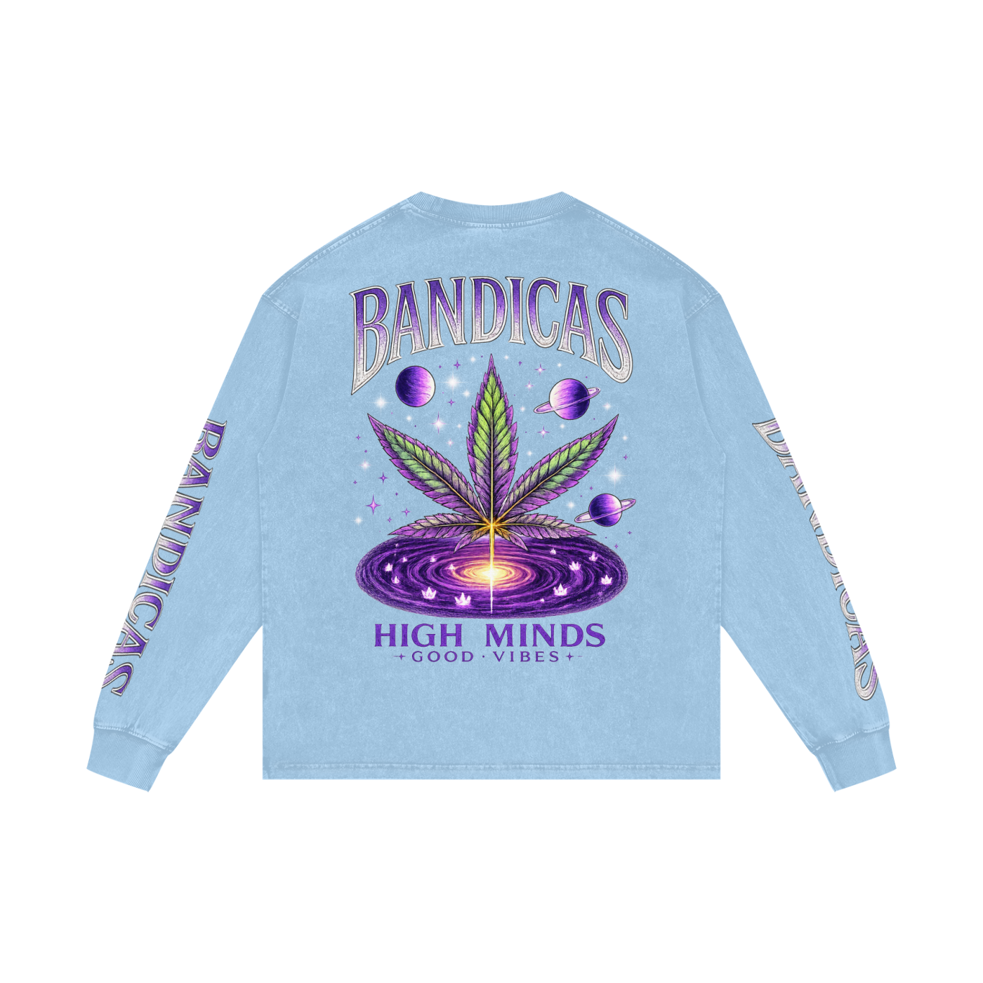 BANDICAS Acid Wash Oversize Long Sleeve T-Shirt