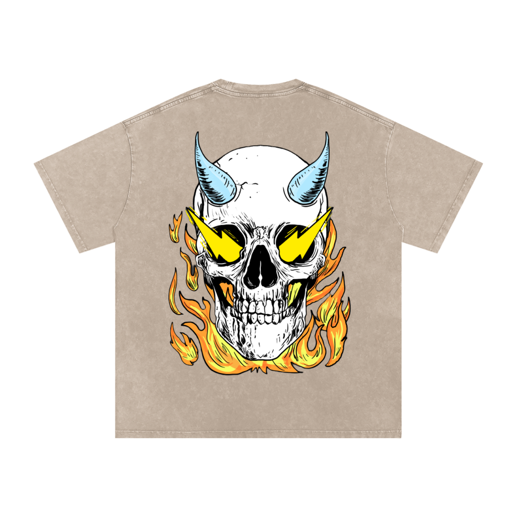 Snow Washed Oversized Cotton T-Shirt