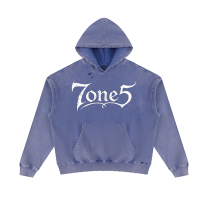 Unisex Mineral Wash Distressed Hoodie