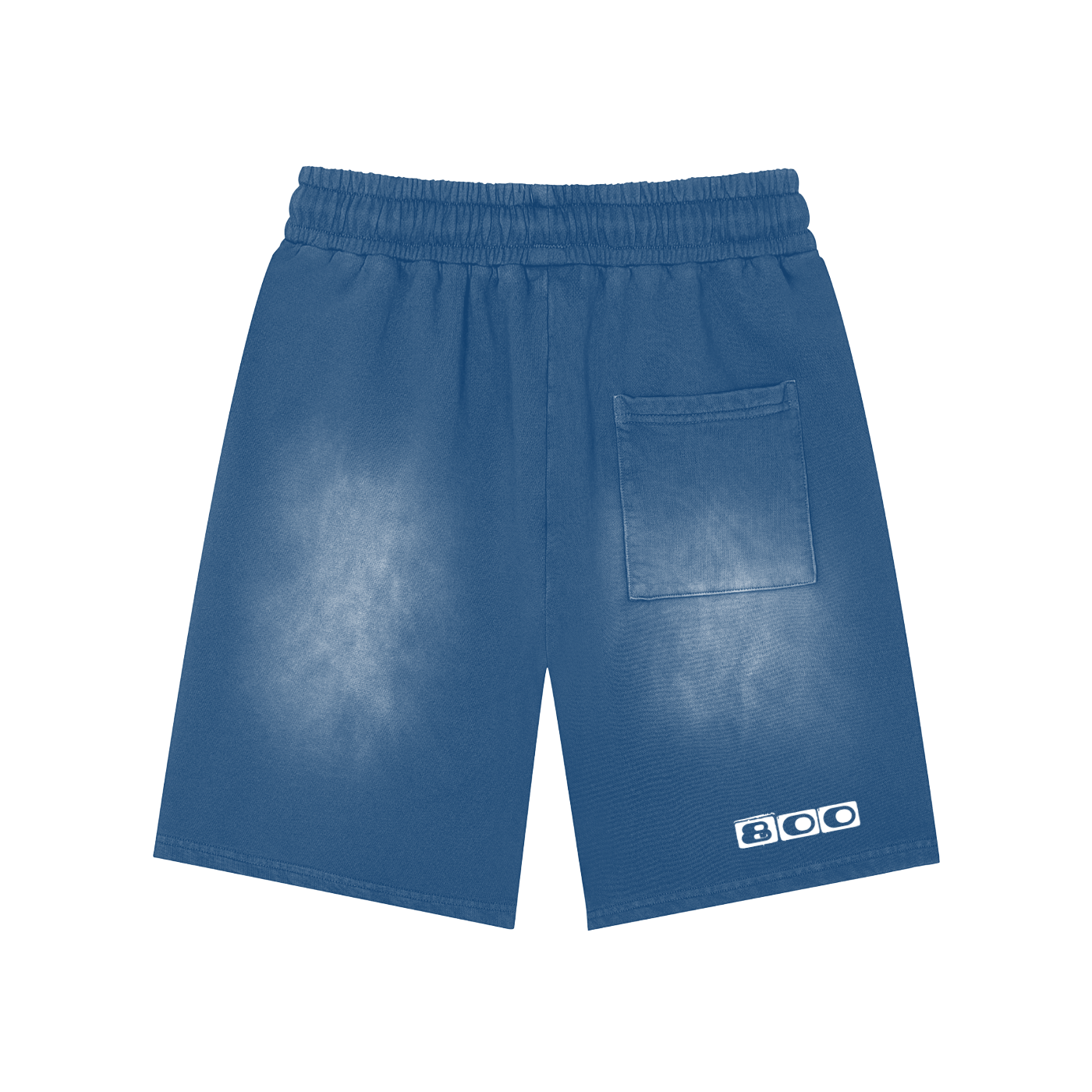 Rectangle Patch Monkey Washed Shorts